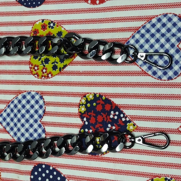 Glossy Black Chain Purse Strap 41" Long x 3/4" Wide #GBS-1 - Picture 2 of 7